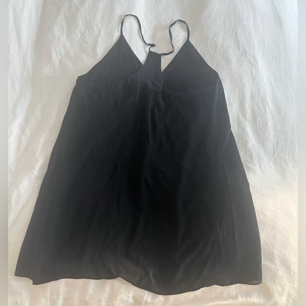Alice + Olivia Vintage Silk Black Mini Dress: - Picture 2 of 6